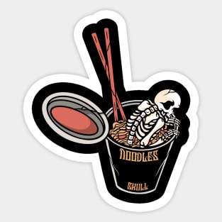 Noodles Skull, Food Skull Sticker